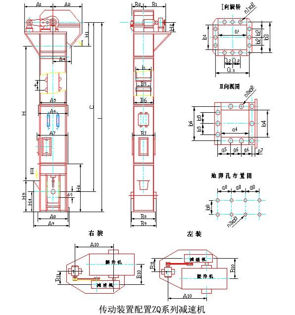 常見的TD、TH、NE斗提機(jī)標(biāo)準(zhǔn)地腳孔參數(shù)
